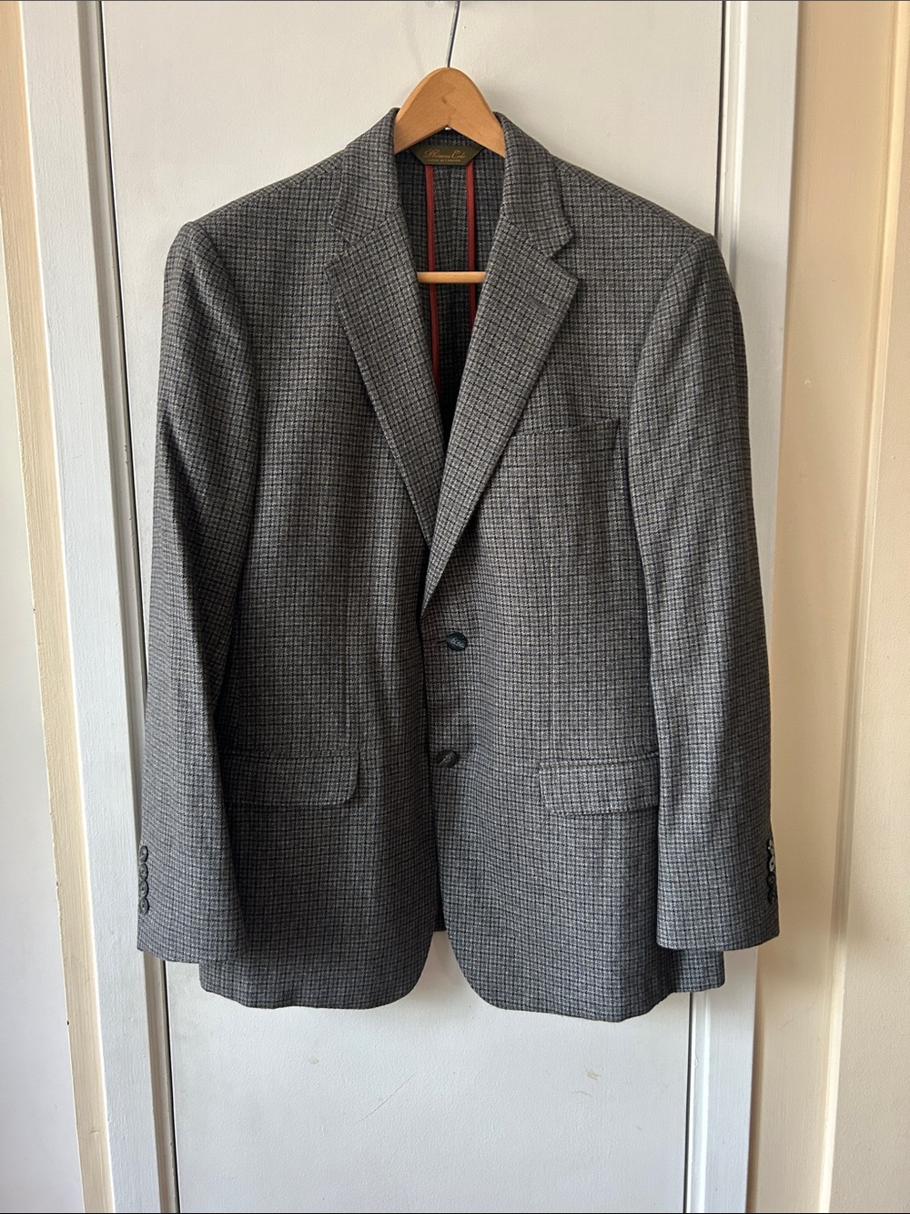 Paul Stuart Phineas Cole Angora  Gray Houndstooth Sport Coat Jacket Blazer 42